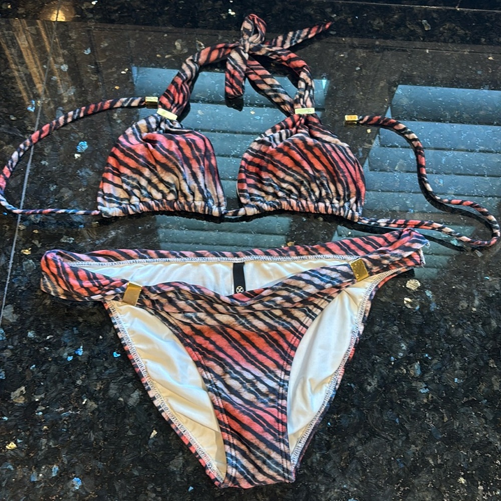Vix TIGER Striped Bikini Set SZ LARGE